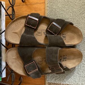 Birkenstock Arizona Dark Brown Suede Sandals